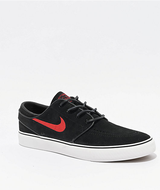 Nike SB Zoom Janoski OG+ Black & University Red Skate Shoes | Zumiez